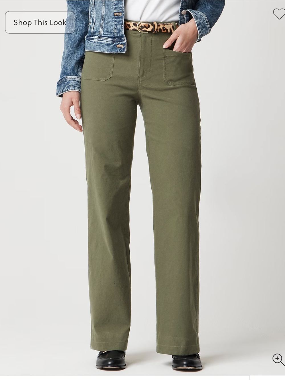 J. Crew Lizzie Pant Olive Green Wide Leg Linen Blend Pants Size 25